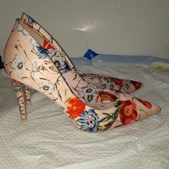 Aldo Women's Floral Pump Heels Bold Pattern Office Siren Cocktail Party Size 9 - Picture 5 of 9